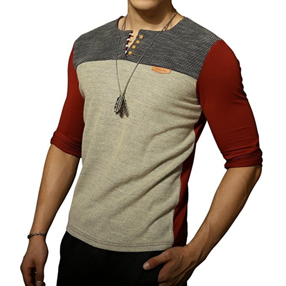 Mens Premium Fitted Long-Sleeve Crew Neck T-Shirt - Picture 3 of 4